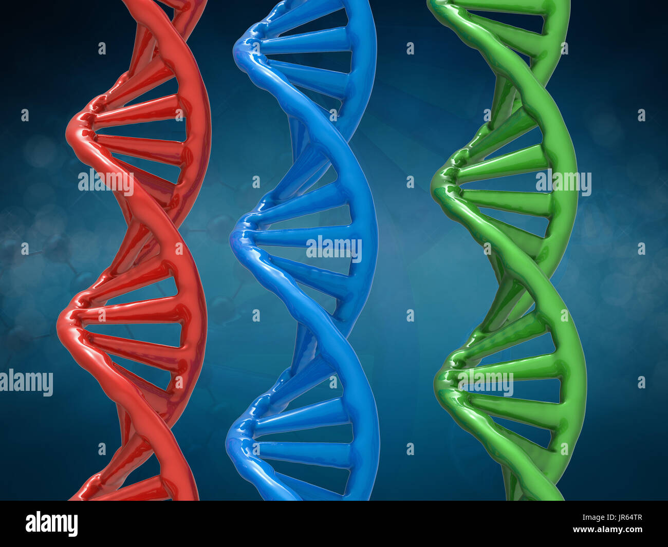 3d rendering dna structure or dna helix on blue background Stock Photo ...