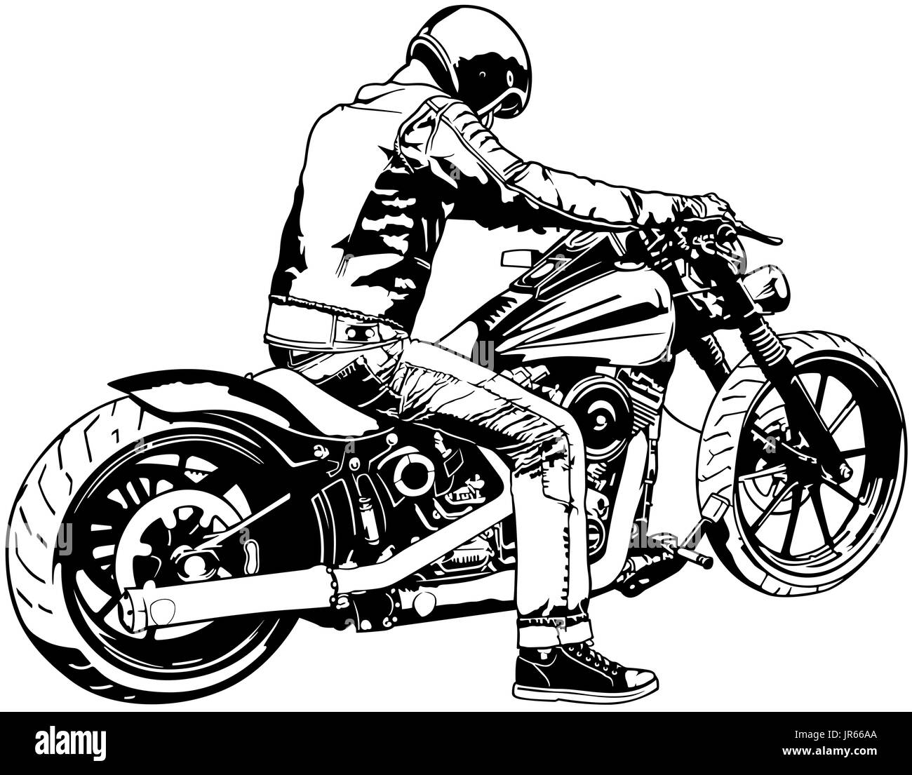 Harley Davidson and Rider Stock Vector