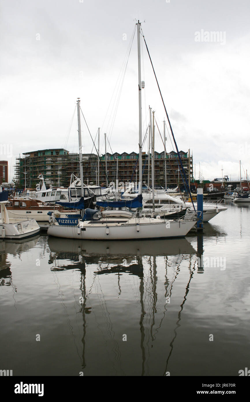 ships docked in port, Hull marina, Humber dock. Kingston upon hull