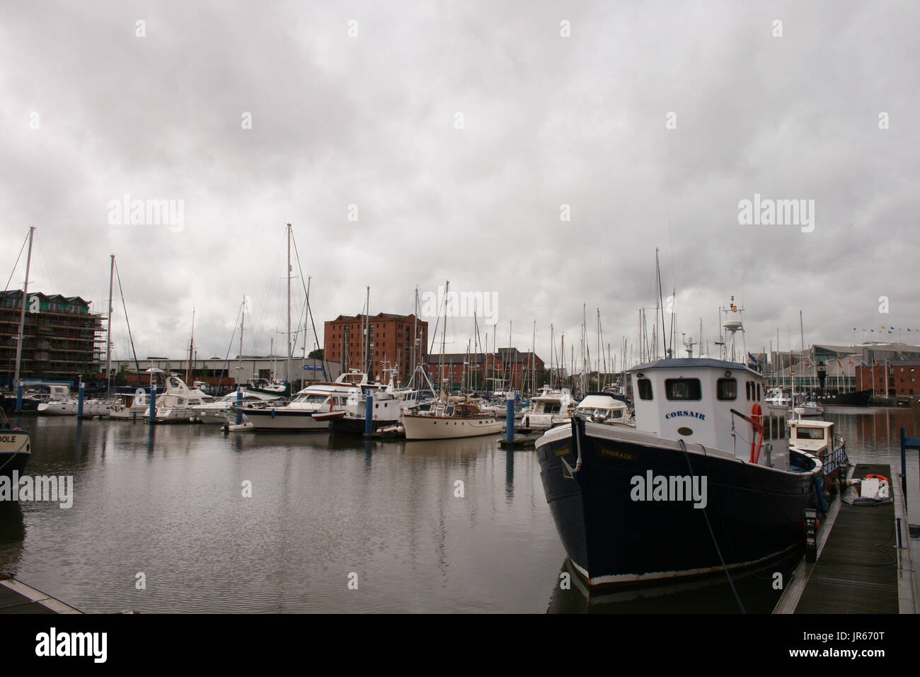 ships docked in port, Hull marina, Humber dock. Kingston upon hull