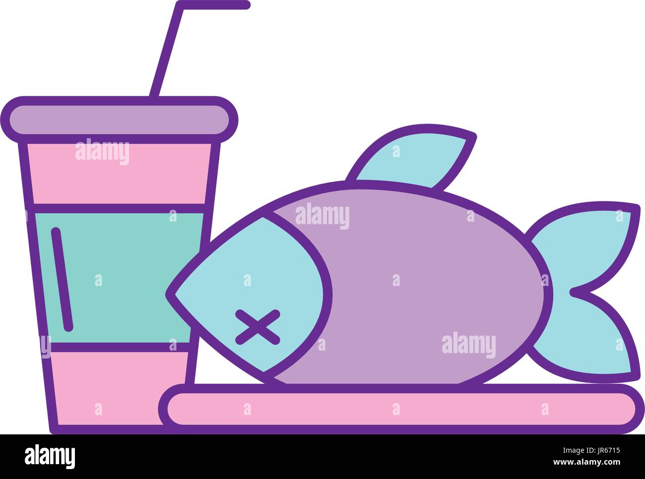 tray with delicious fish Stock Vector Image & Art - Alamy