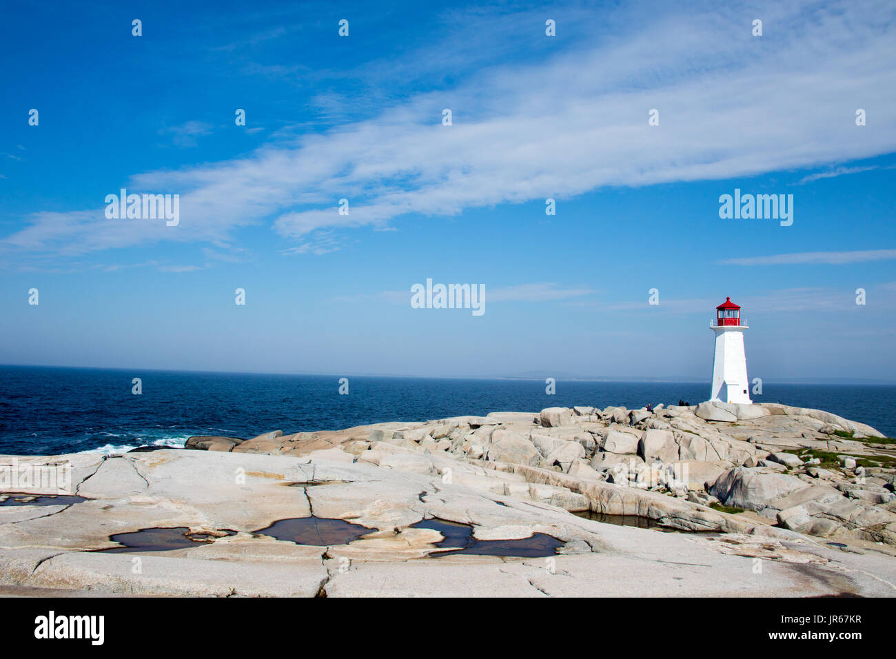 Lighthouse, Peggy's Cove, Nova Scotia, Canada Stock Photo