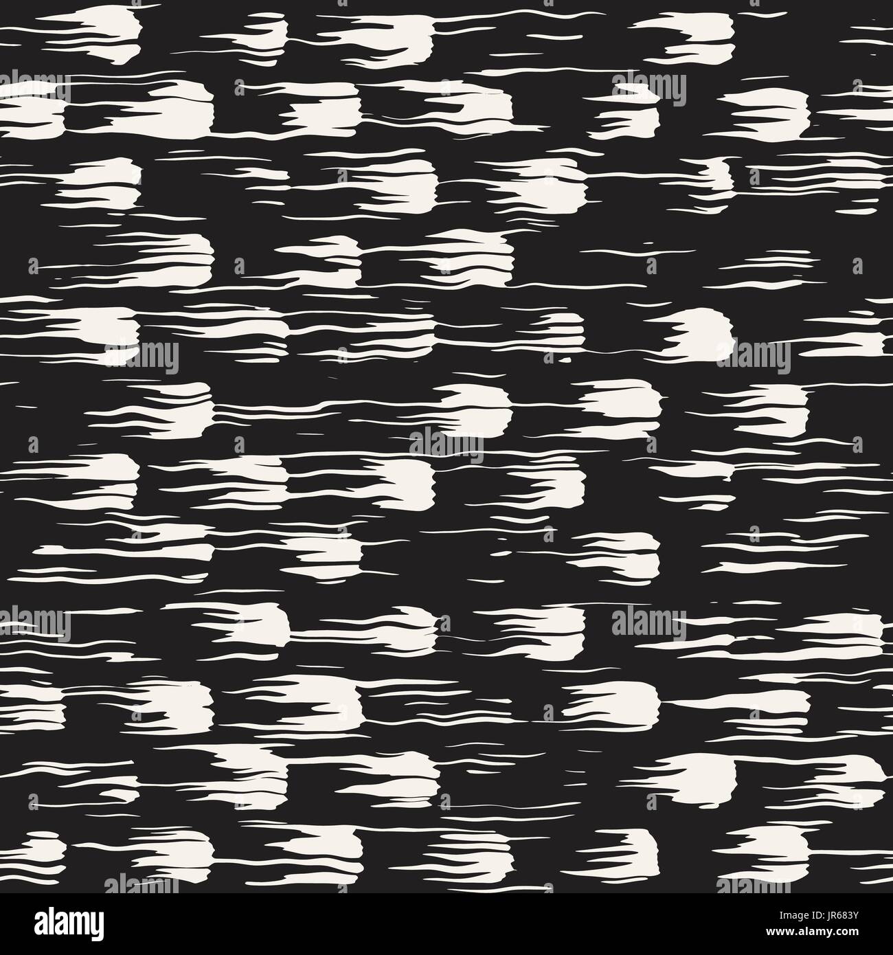 Vector seamless pattern with brush stripes and strokes. Black and white ...