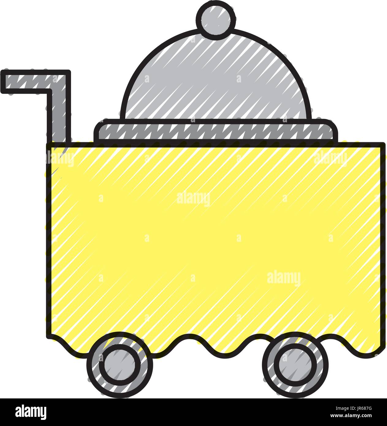 cart room service with tray server isolated icon Stock Vector Image ...