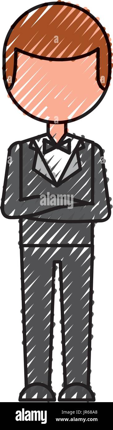 elegant man with bowntie Stock Vector