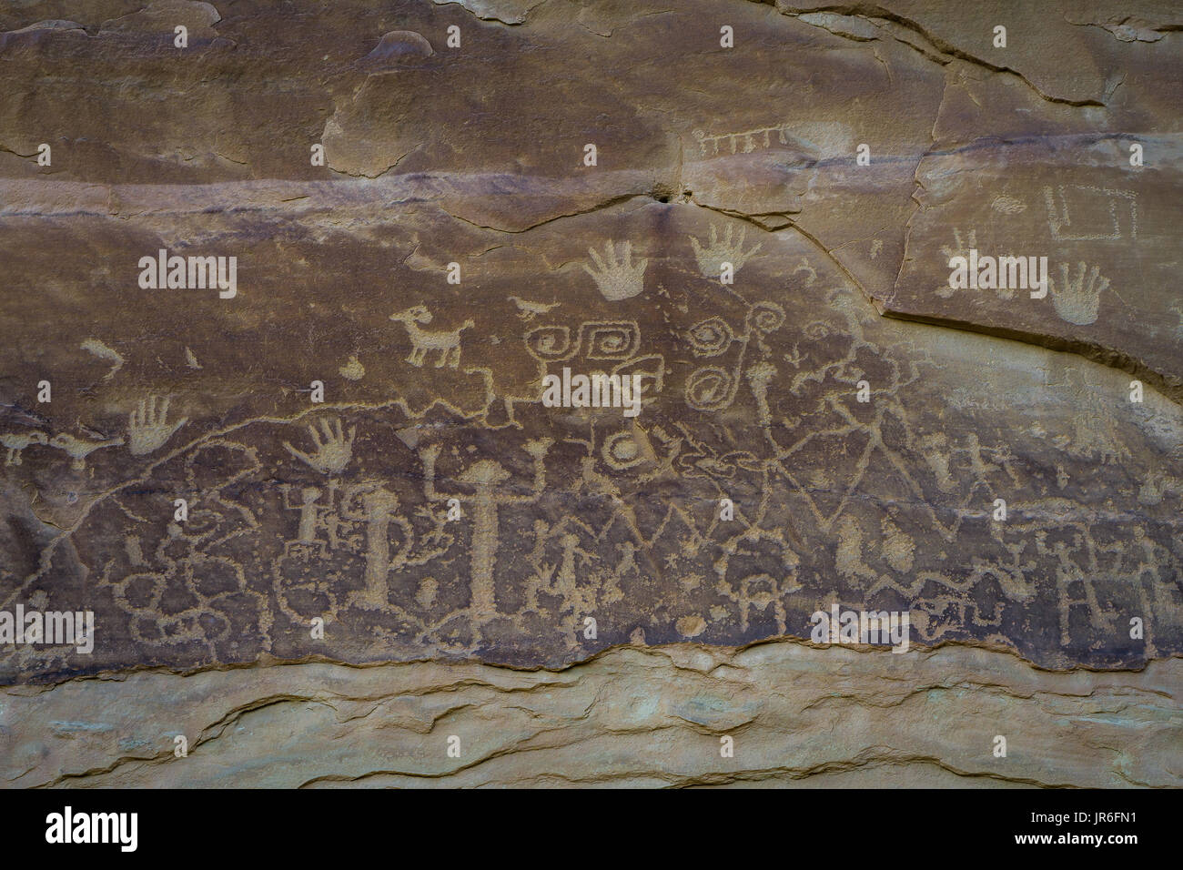 Petroglyphs at Mesa Verde National Park, Colorado, America, USA Stock Photo