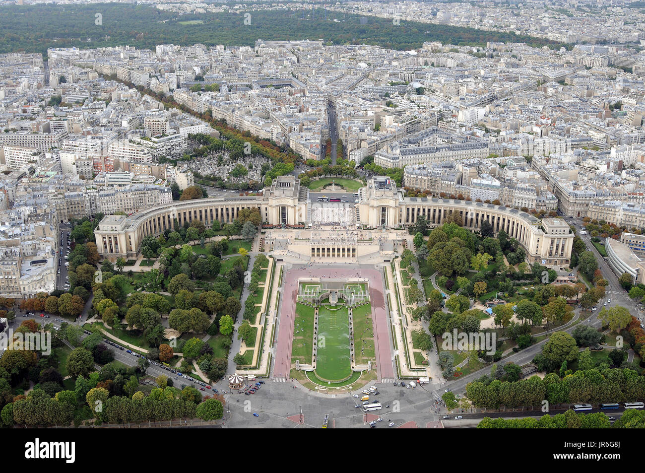 The Trocadero seen from the Eiffel Tower. Stock Photo