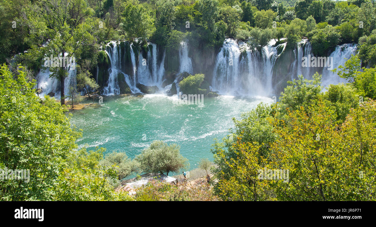 kravica waterfall in the karstic heartland of Herzegovina in Bosnia and Herzegovina Stock Photo