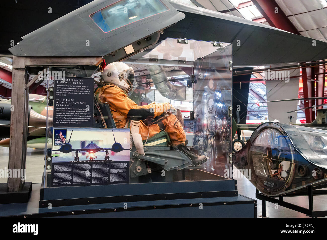 Lockheed Stanley C-2 ejection seat, Pima Air & Space Museum - largest non-government funded aviation and space museums in the world! , Tucson, Arizona Stock Photo