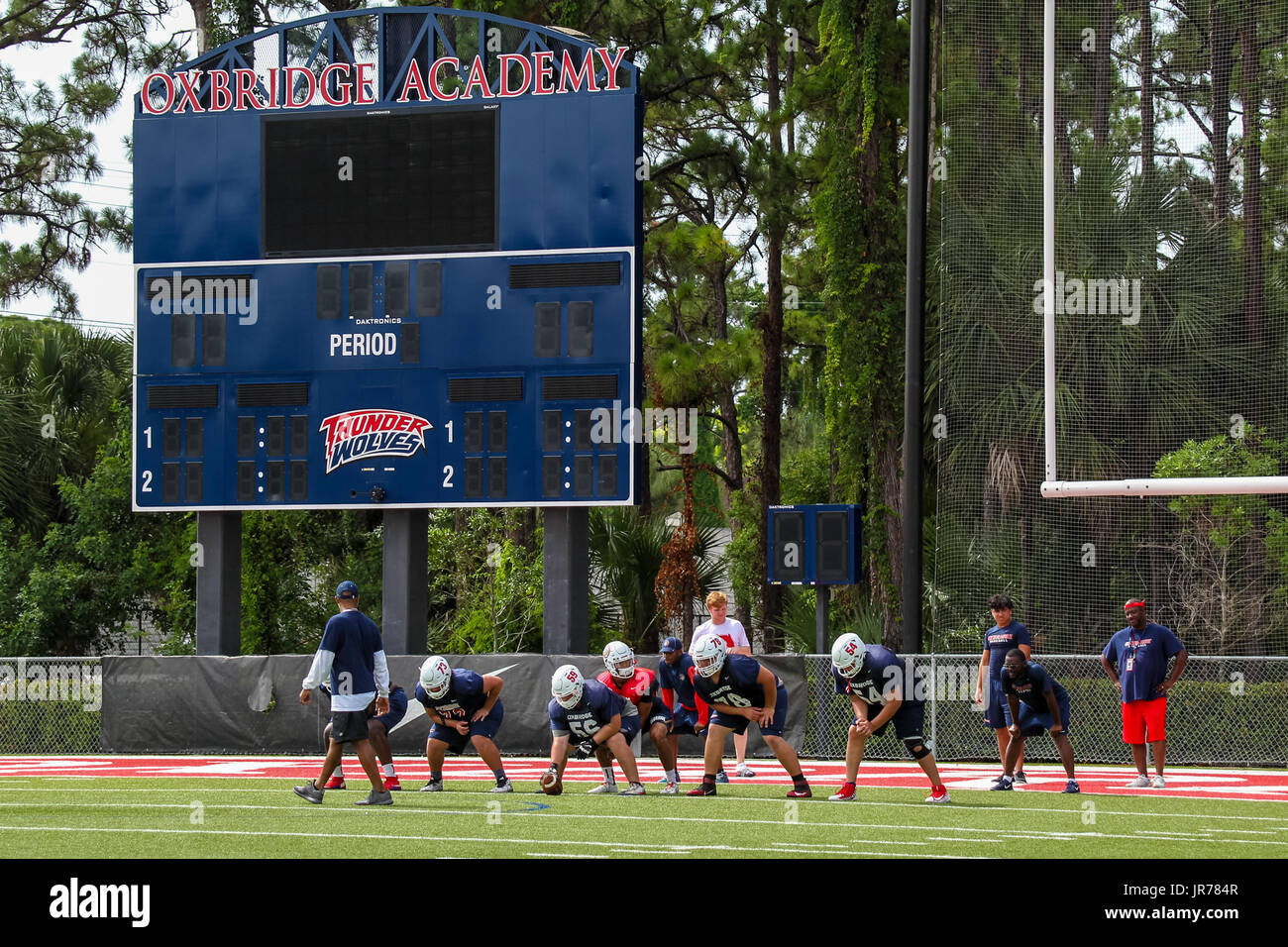 August 3, 2017 Florida, U.S. The Oxbridge Academy football team