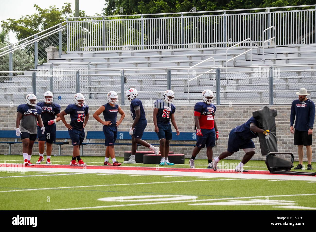 August 3, 2017 Florida, U.S. The Oxbridge Academy football team