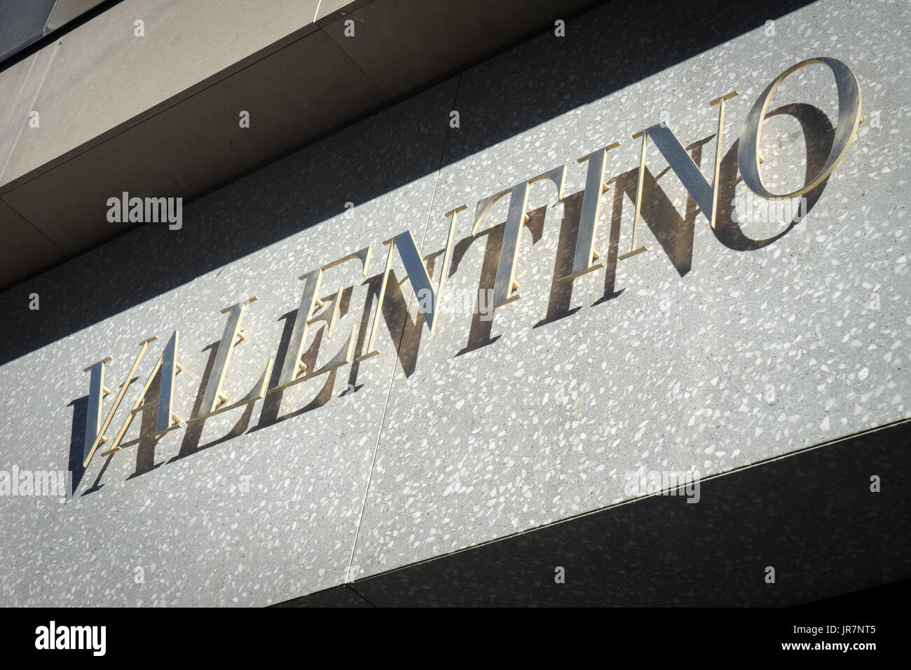 Valentino logo on facade, Copenhagen Stock Photo - Alamy