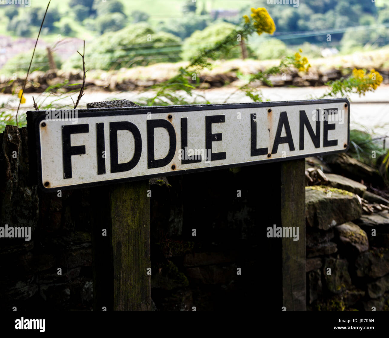 Fiddle Lane in Barkisland, Halifax, West Yorkshire Stock Photo