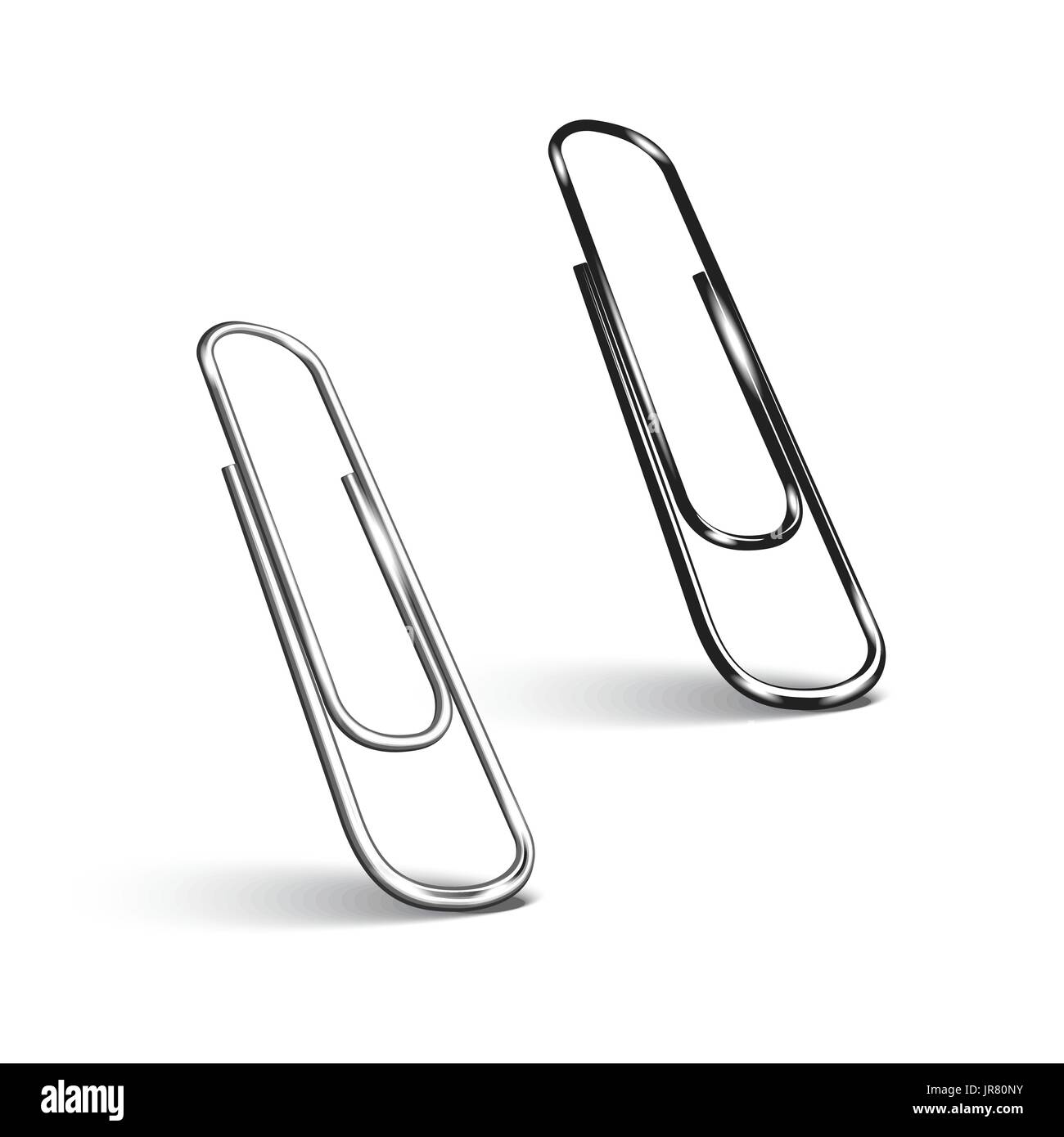 Two paper clips on white background Stock Vector Image & Art Alamy