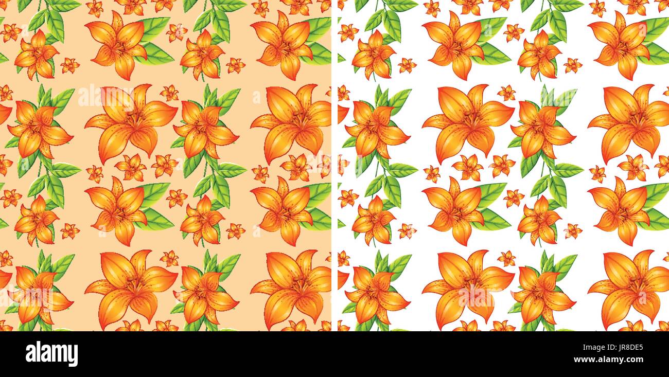 Seamless background with orange flowers illustration Stock Vector Image ...