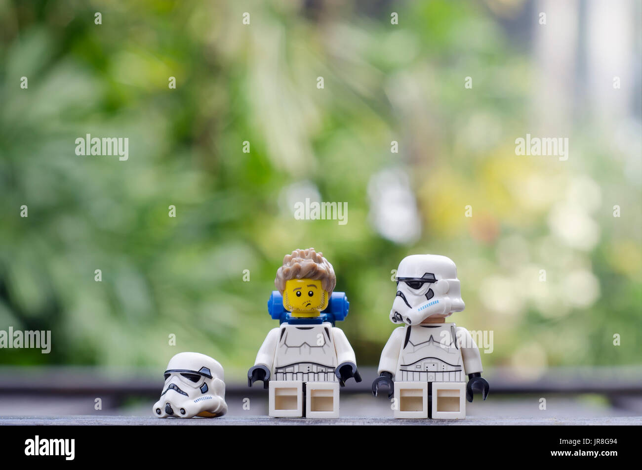 lego storm troopers sitting on the wooden bridge Stock Photo - Alamy