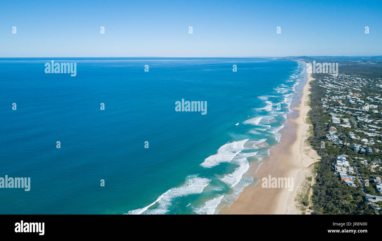 Drone photograph of the coastline of Noosa Heads, Queensland Australia Stock Photo