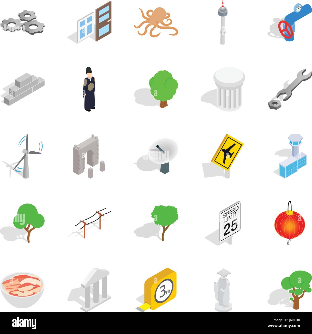 Verge icons set, isometric style Stock Vector