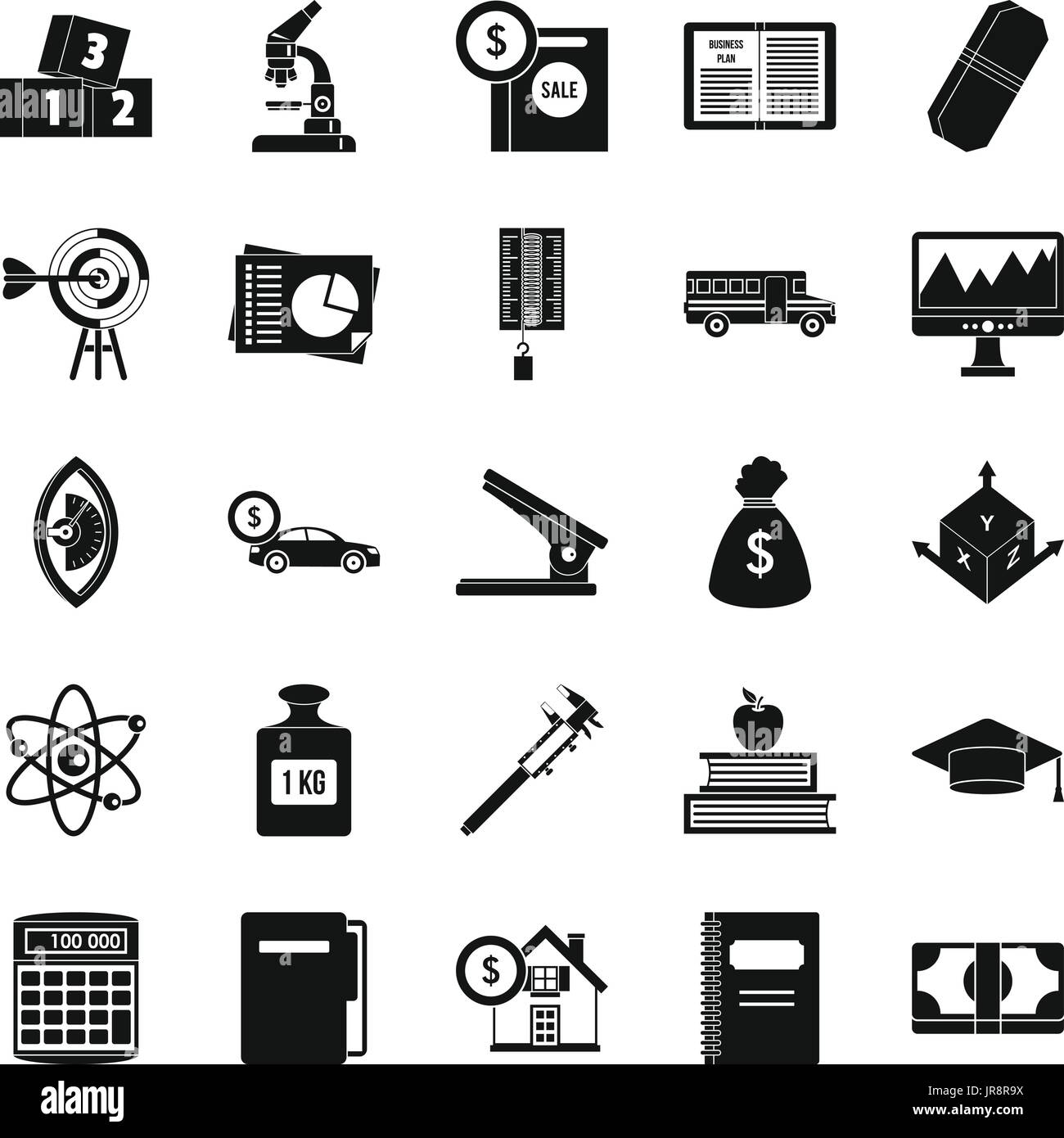 Adding machine icons set, simple style Stock Vector Image & Art - Alamy