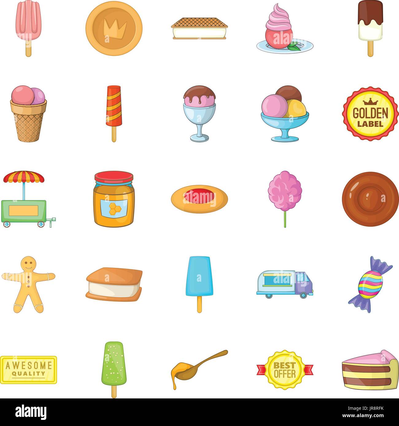 Sweet icons set, cartoon style Stock Vector Image & Art - Alamy