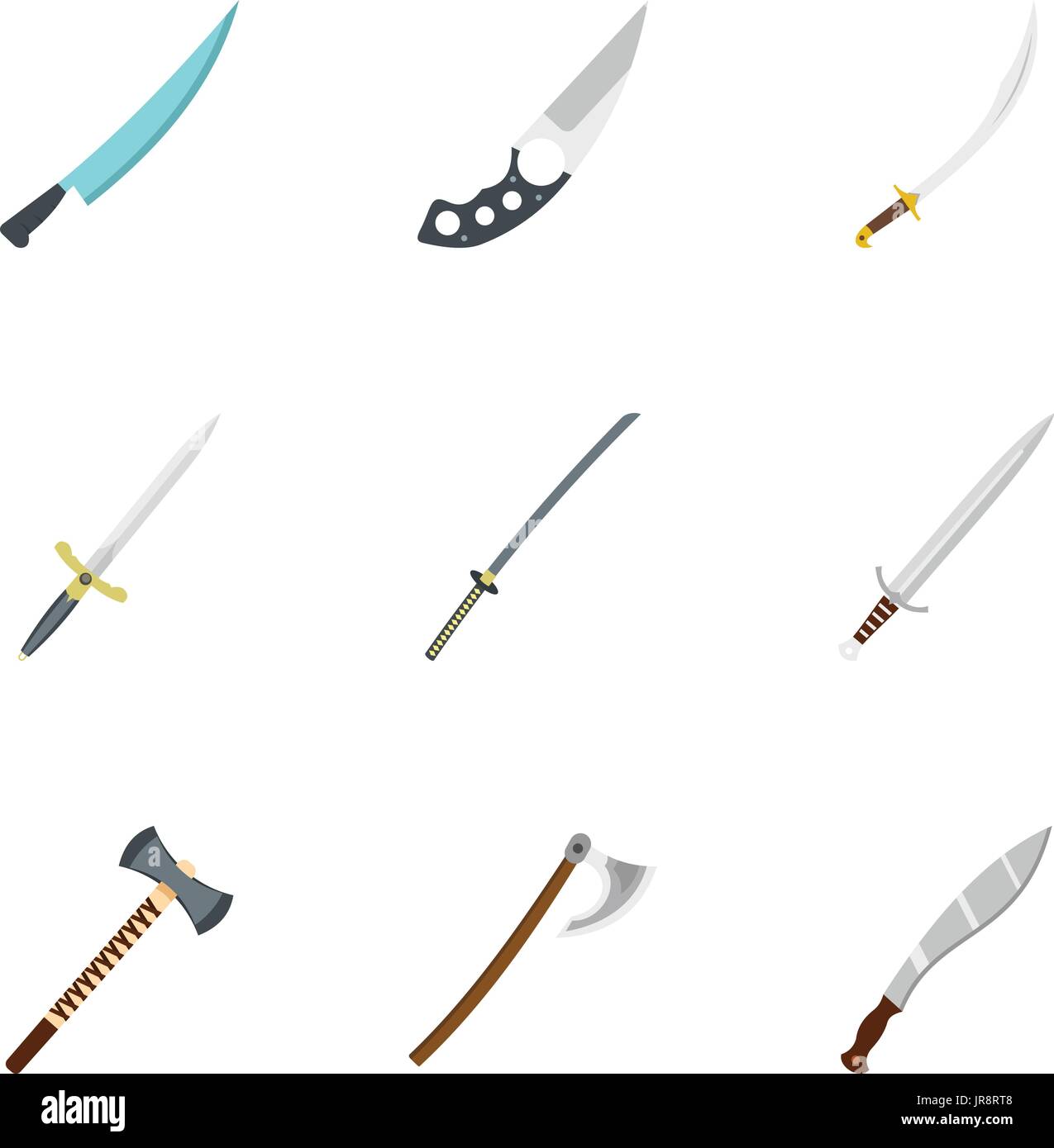 Bladed weapon icon set, flat style Stock Vector Image & Art - Alamy