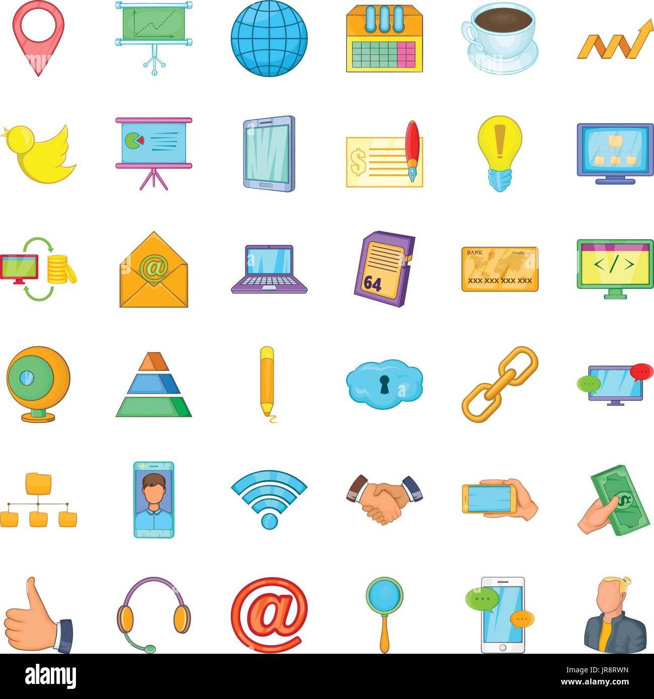 Finance company icons set, cartoon style Stock Vector Image & Art - Alamy