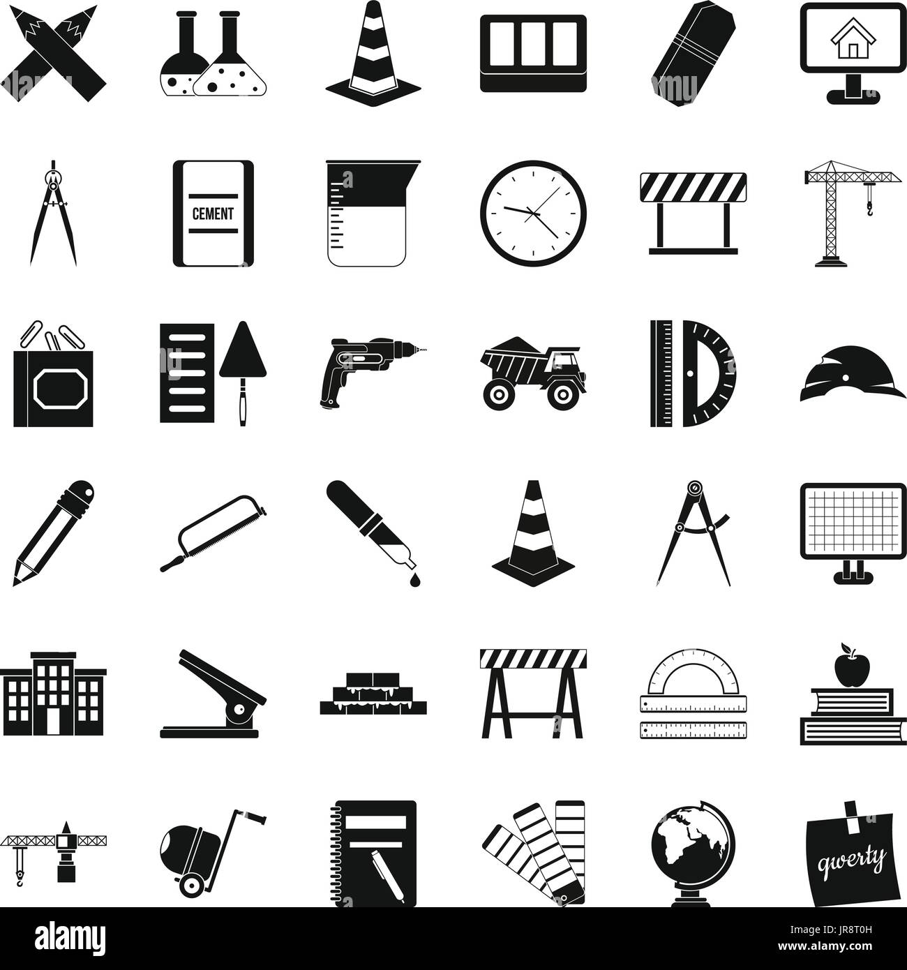 Equipment icons set, simple style Stock Vector