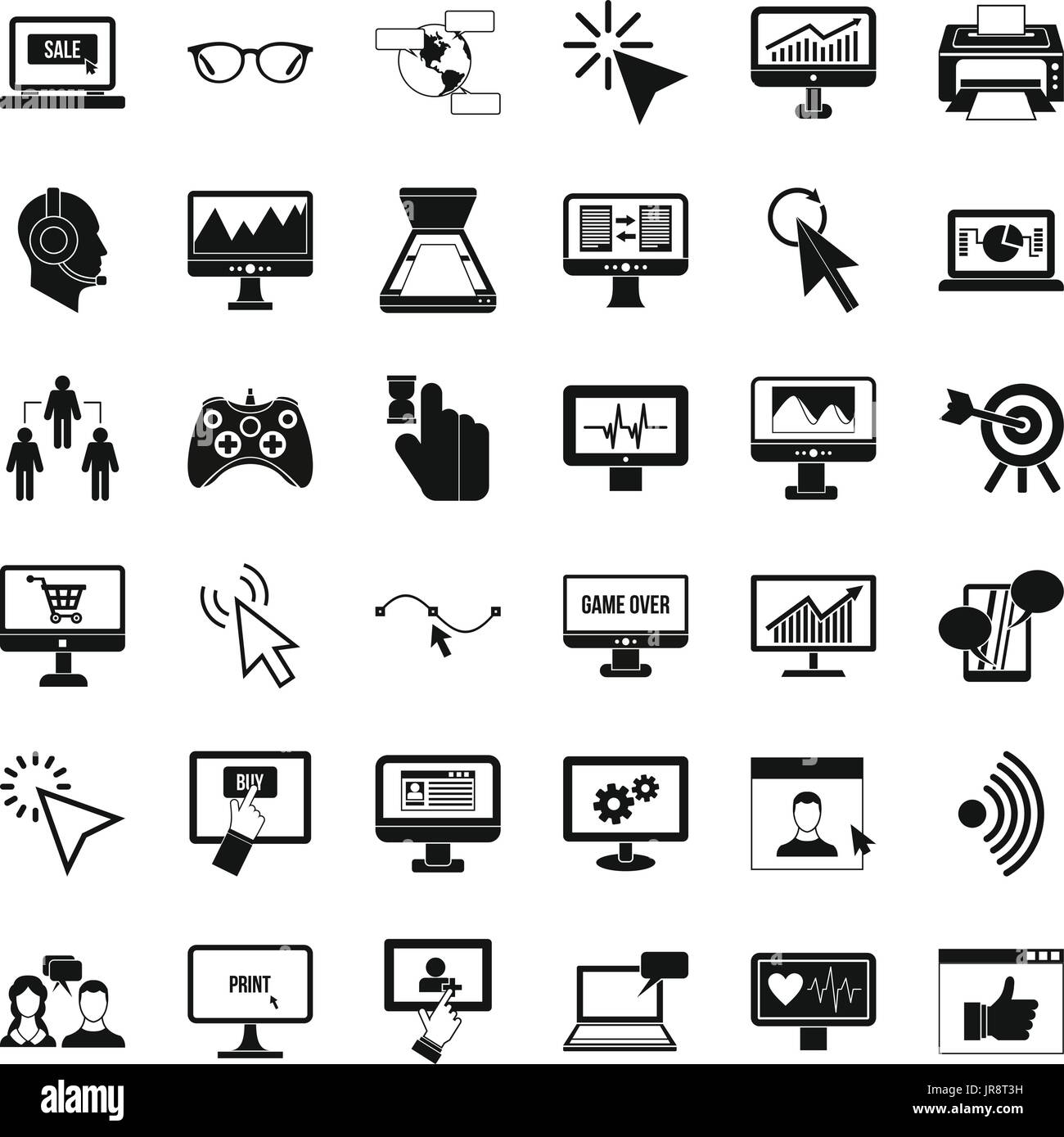Computer network icons set, simple style Stock Vector Image & Art - Alamy