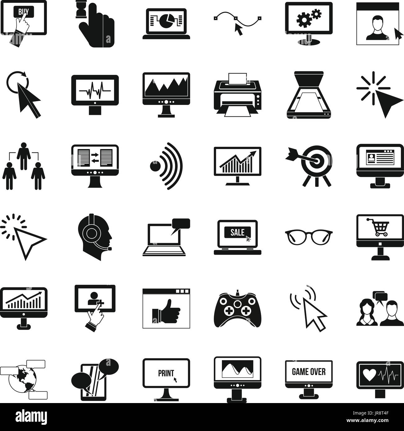 Computer equipment icons set, simple style Stock Vector Image & Art Alamy