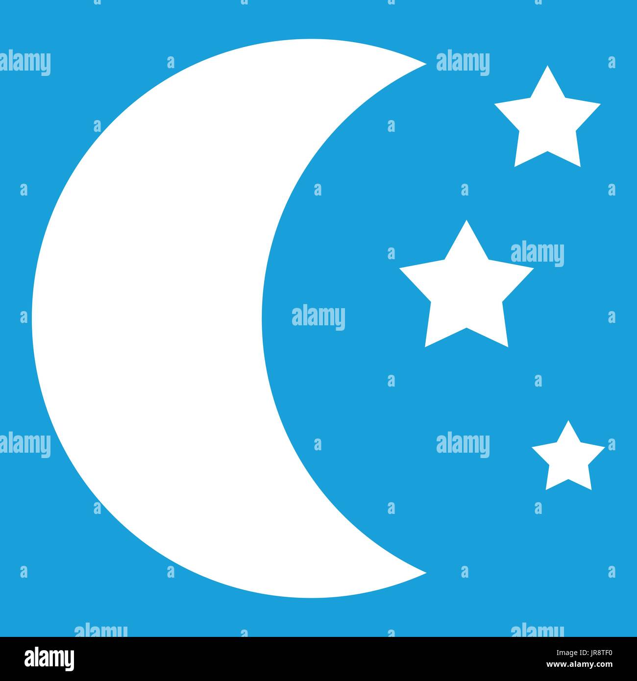 Moon and stars icon white Stock Vector Image & Art - Alamy