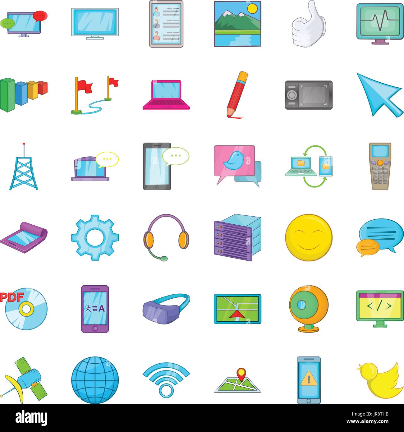 Computer download icons set, cartoon style Stock Vector Image & Art - Alamy
