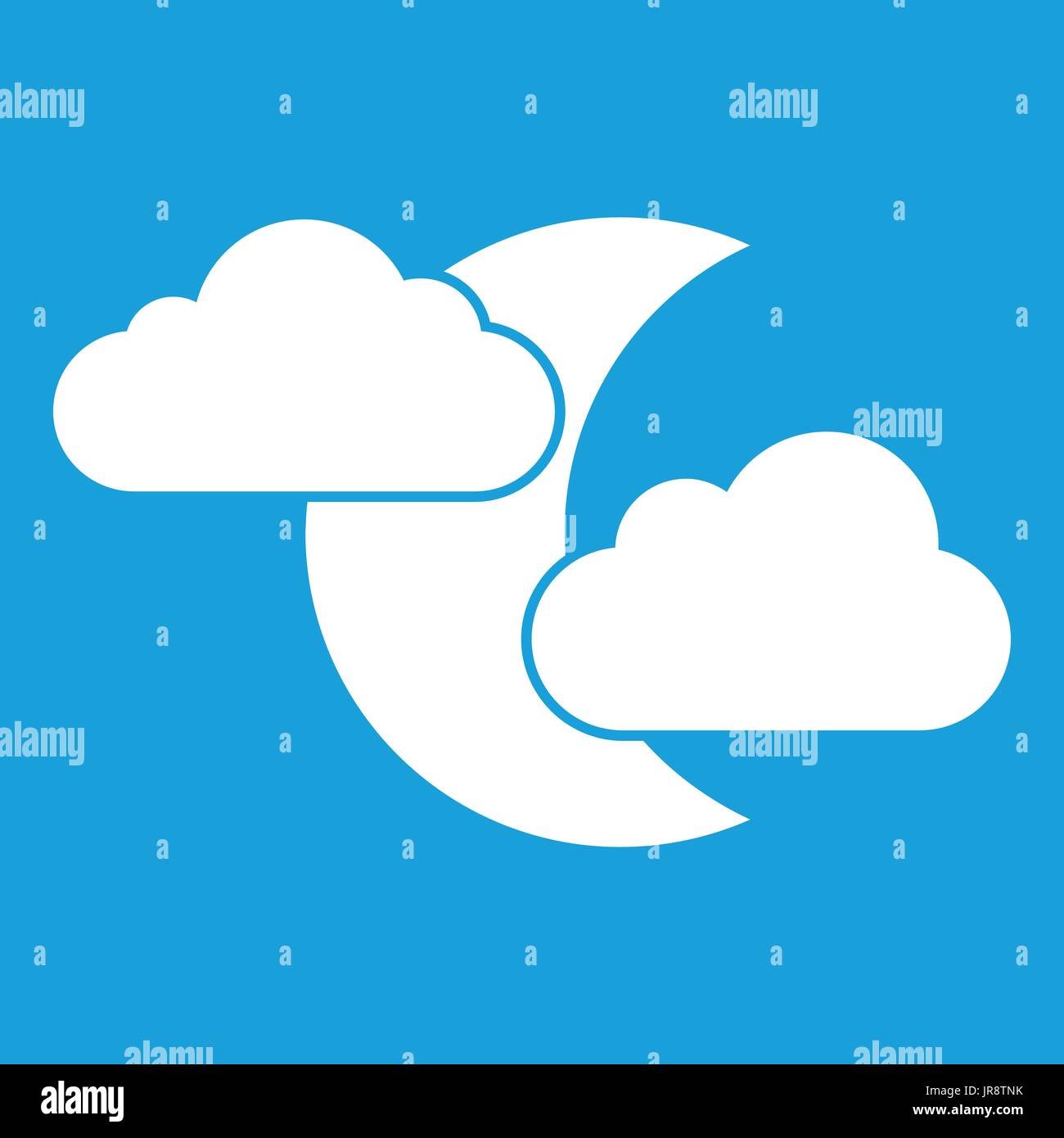 Moon and clouds icon white Stock Vector Image & Art - Alamy