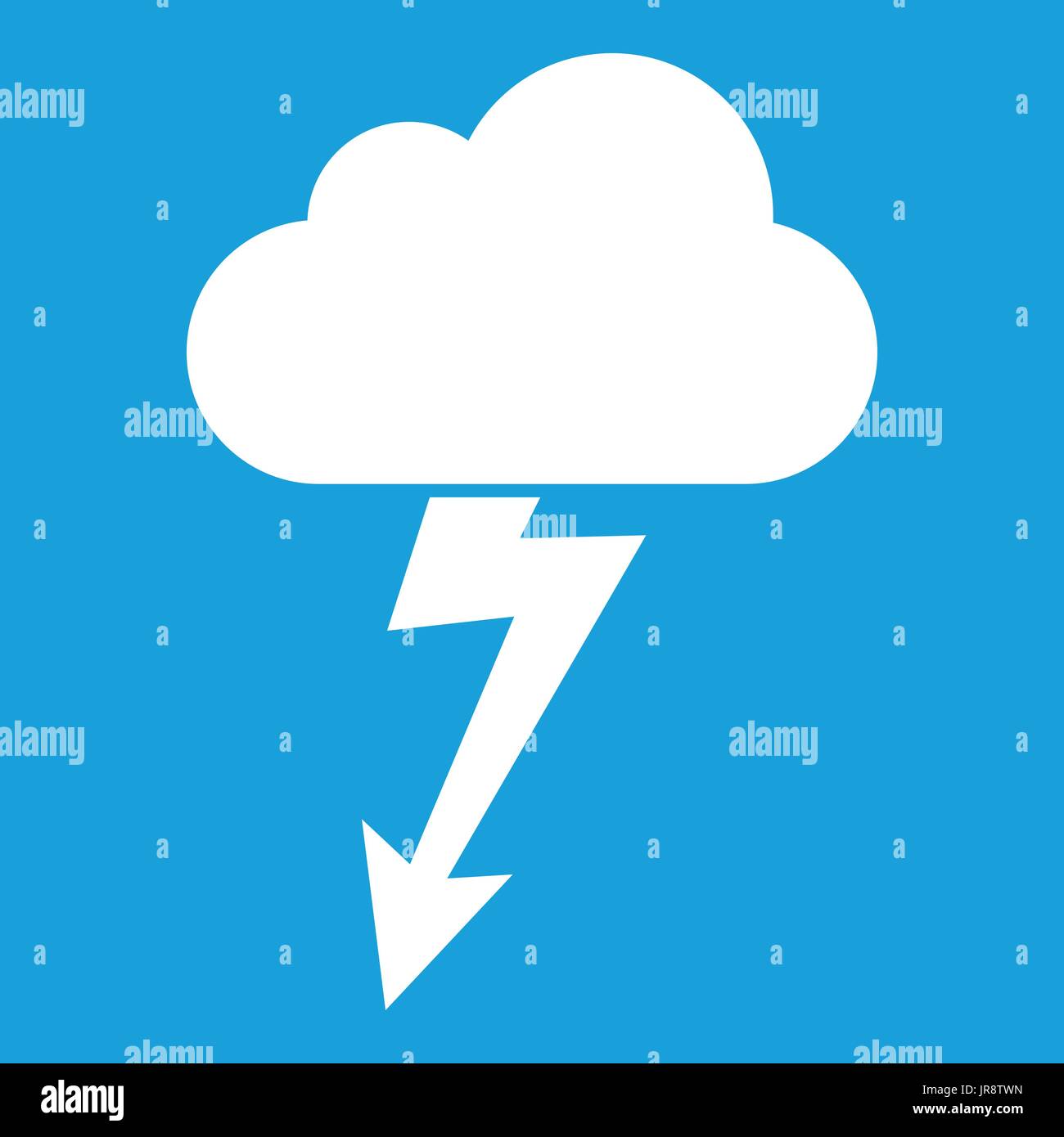 Cloud with lightning icon white Stock Vector Image & Art - Alamy