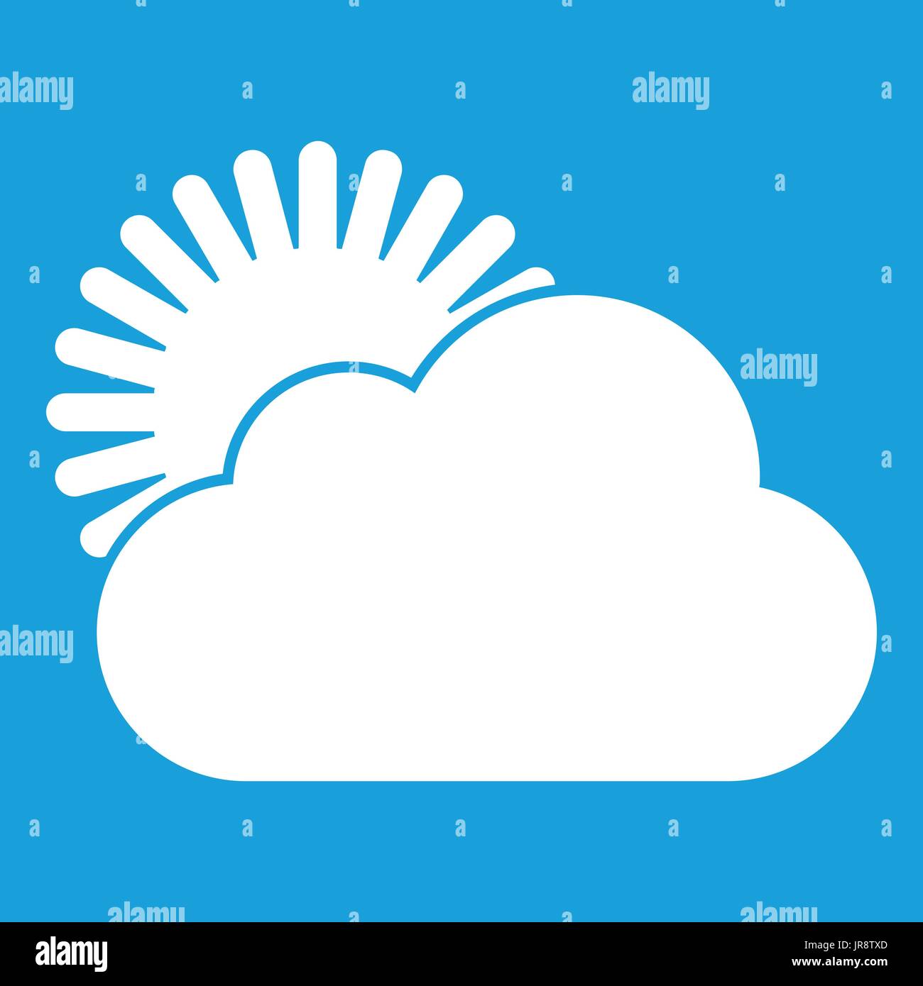 Sun and cloud icon white Stock Vector Image & Art - Alamy