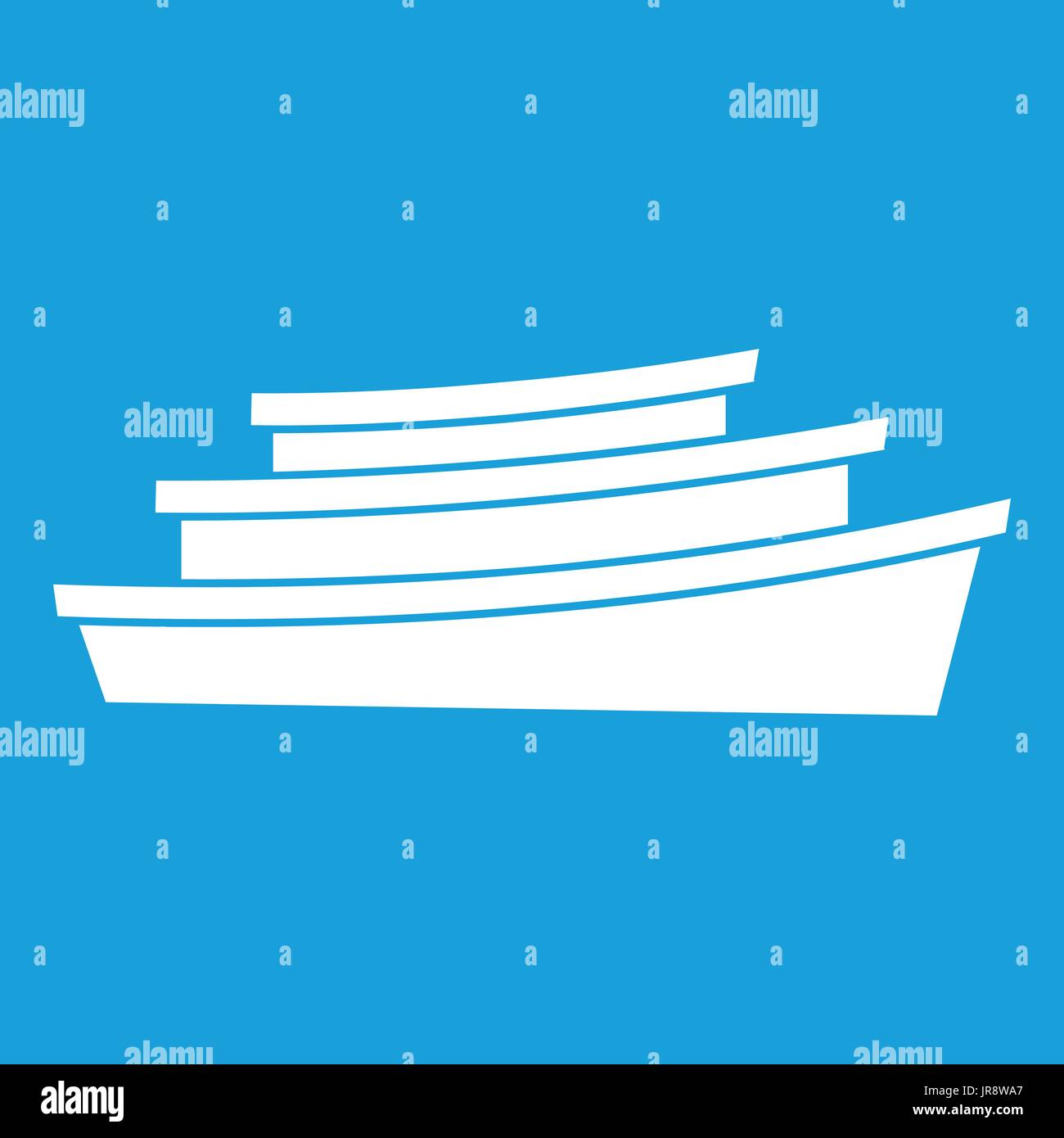 Wooden boat icon white Stock Vector