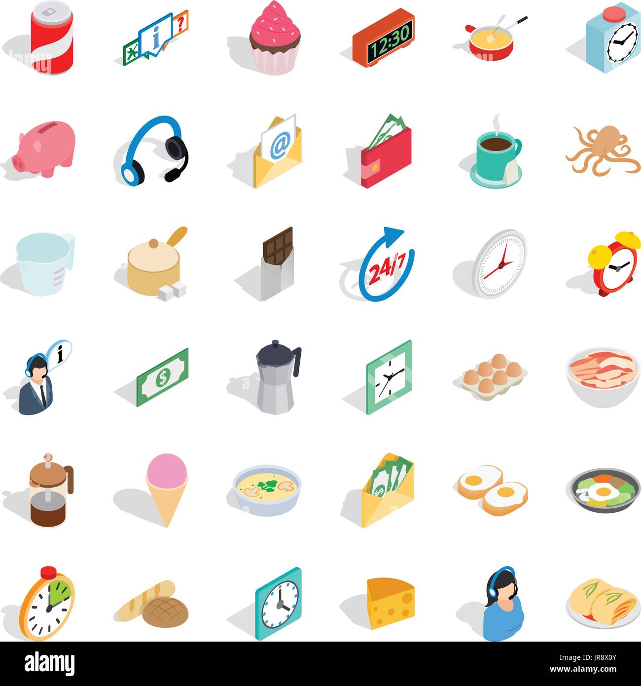 Fast cooking icons set, isometric style Stock Vector Image & Art - Alamy