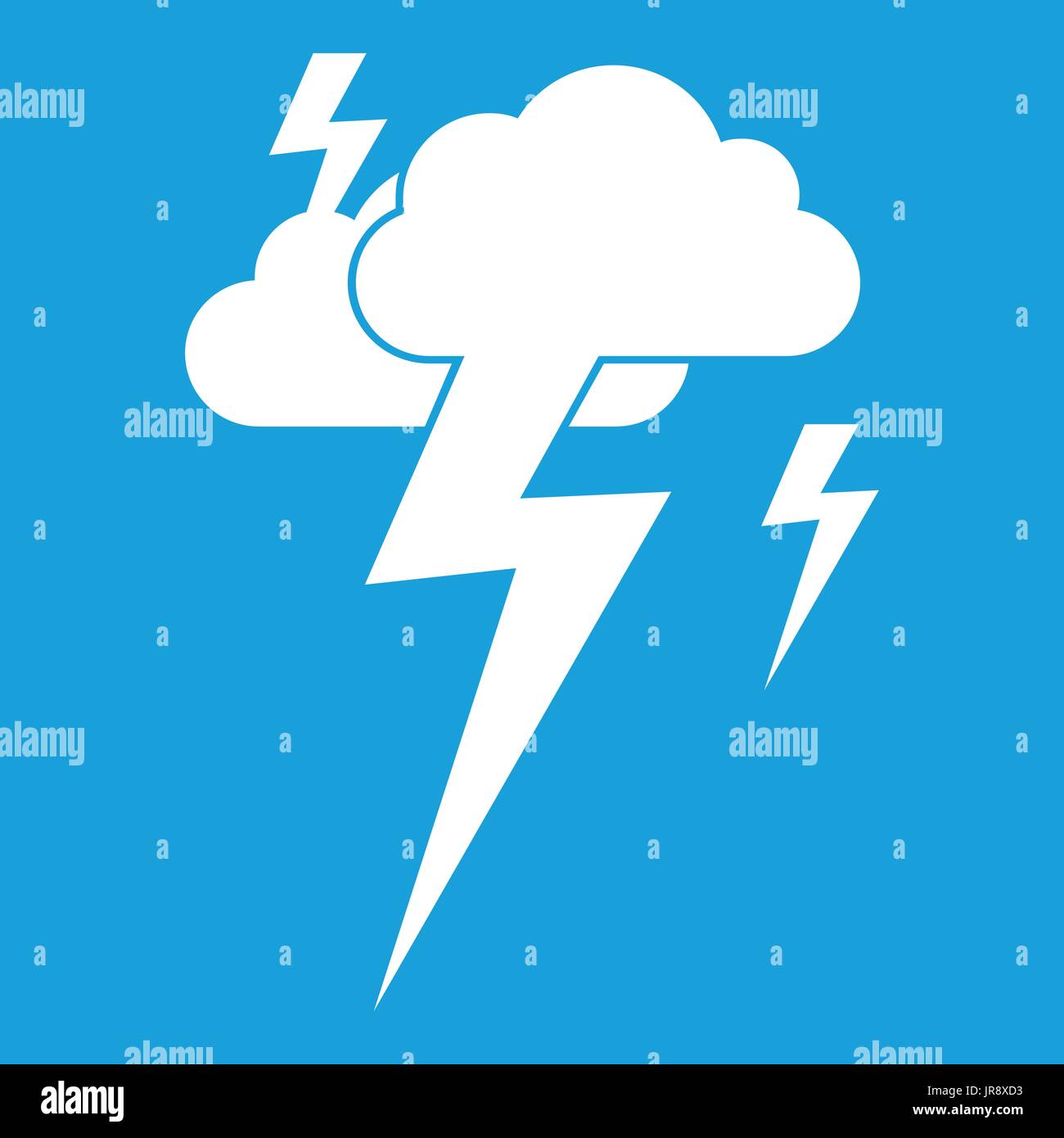 Cloud and lightning icon white Stock Vector Image & Art - Alamy