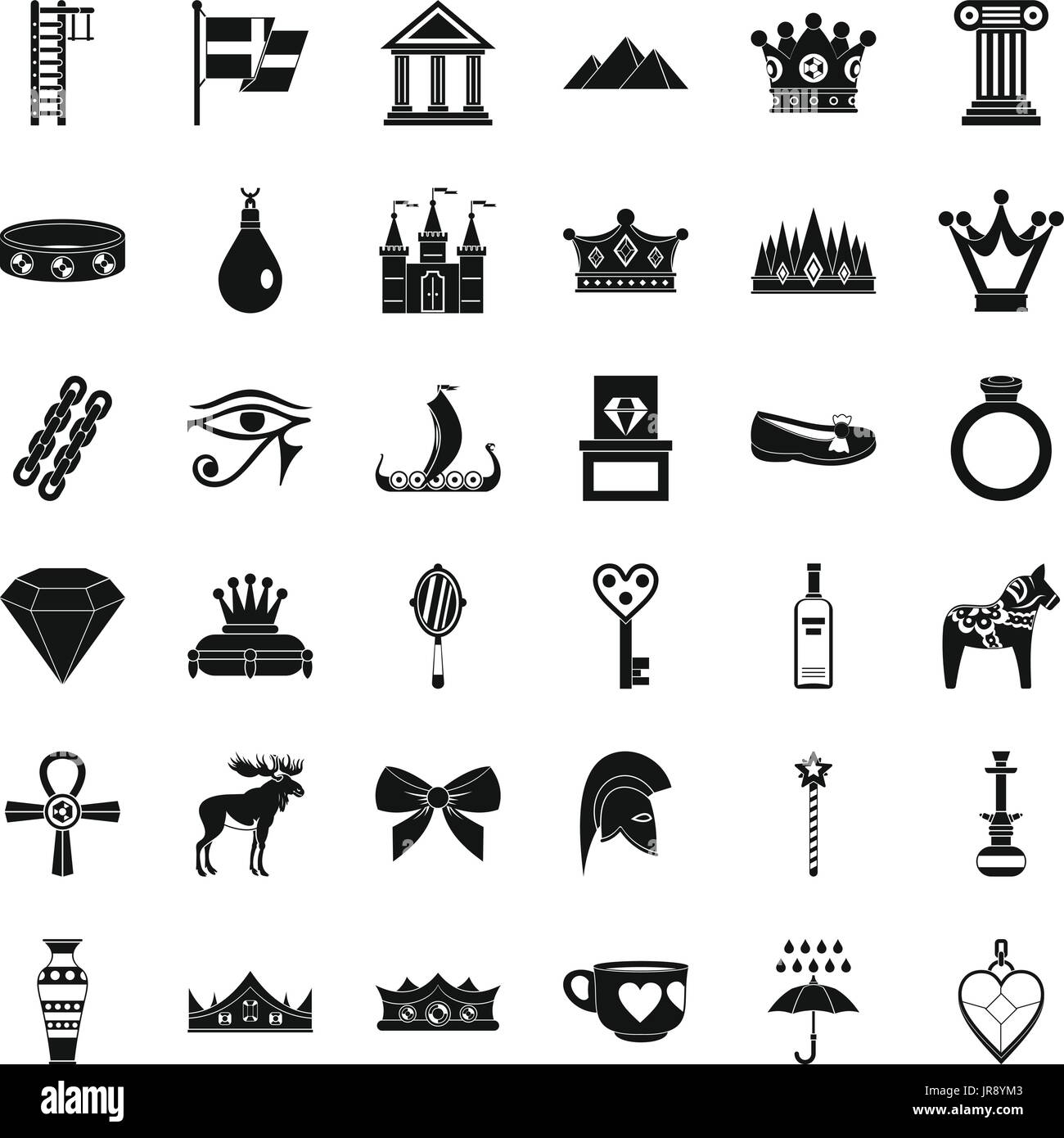 Gold crown icons set, simple style Stock Vector Image & Art - Alamy