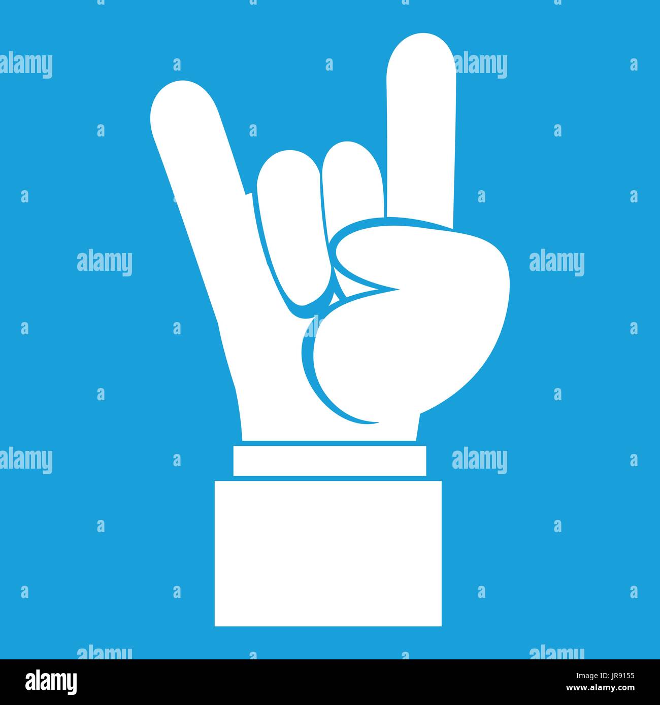 Rock and Roll hand sign icon white Stock Vector Image & Art - Alamy