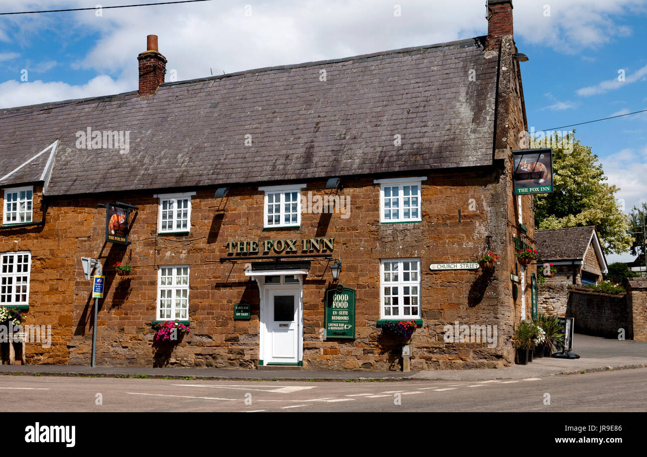 The Fox Inn, Wilbarston, Northamptonshire, England, UK Stock Photo