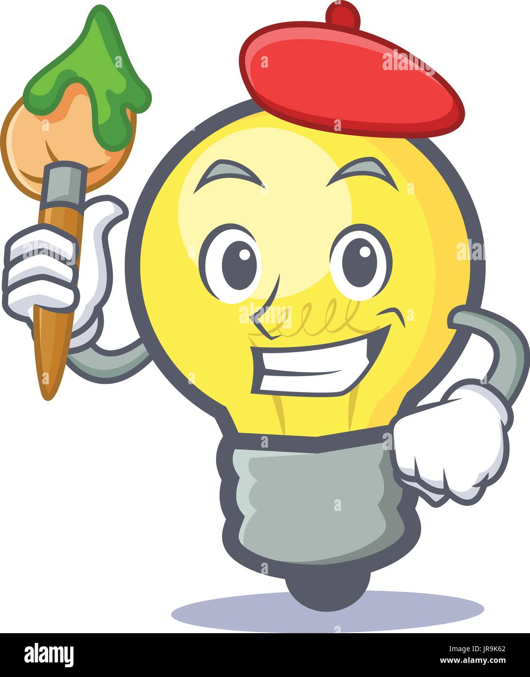 Artist light bulb character cartoon Stock Vector Image & Art - Alamy