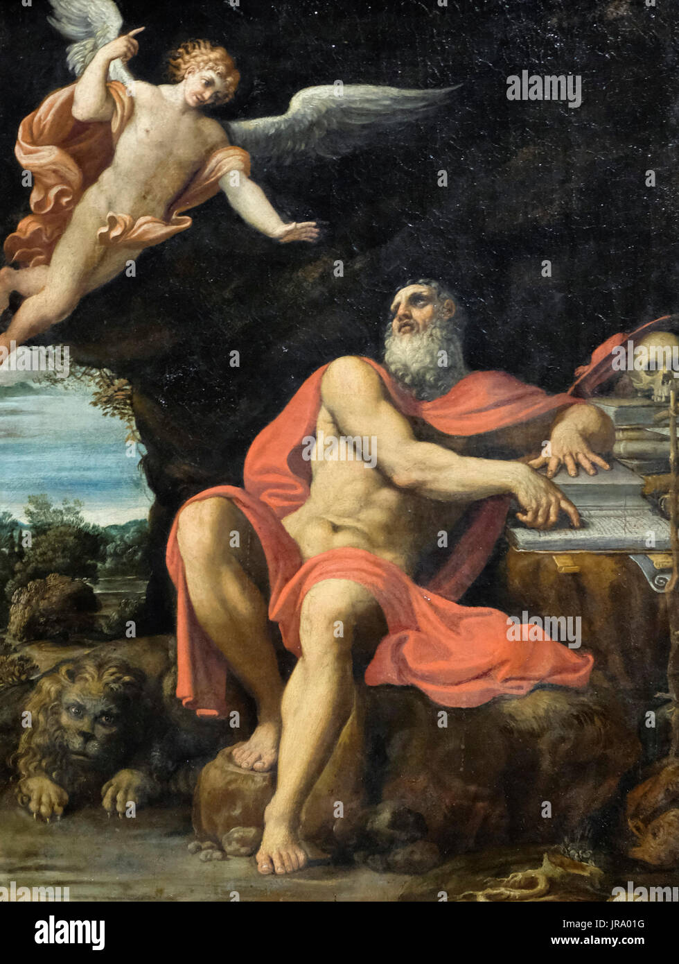 The Vision of Saint Jerome, circa 1600 - Domenichino Stock Photo