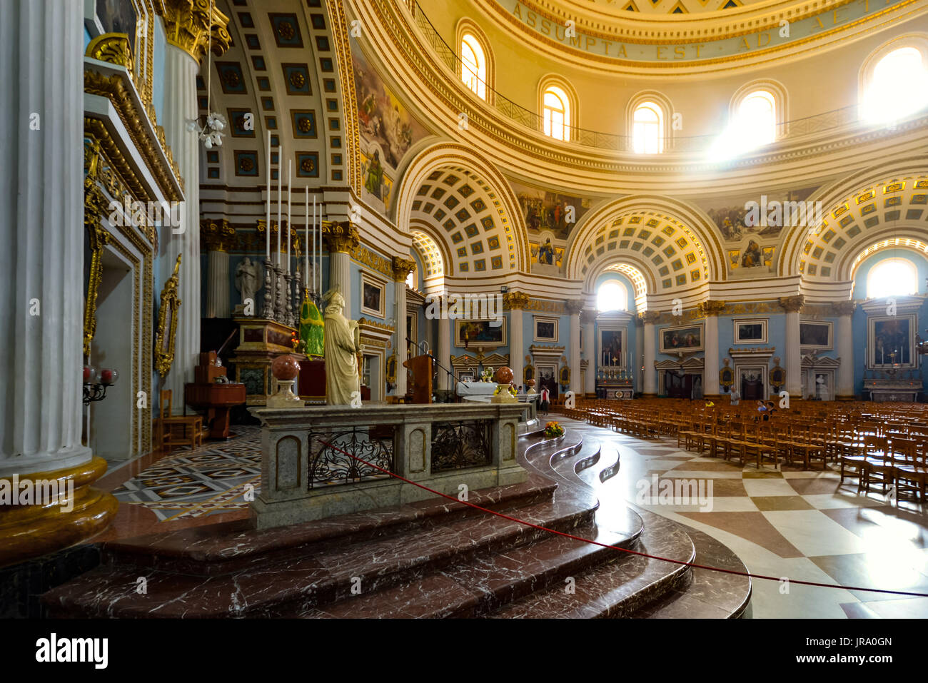 The Mosta Dome church in Mosta on the Mediterranean Island of Malta