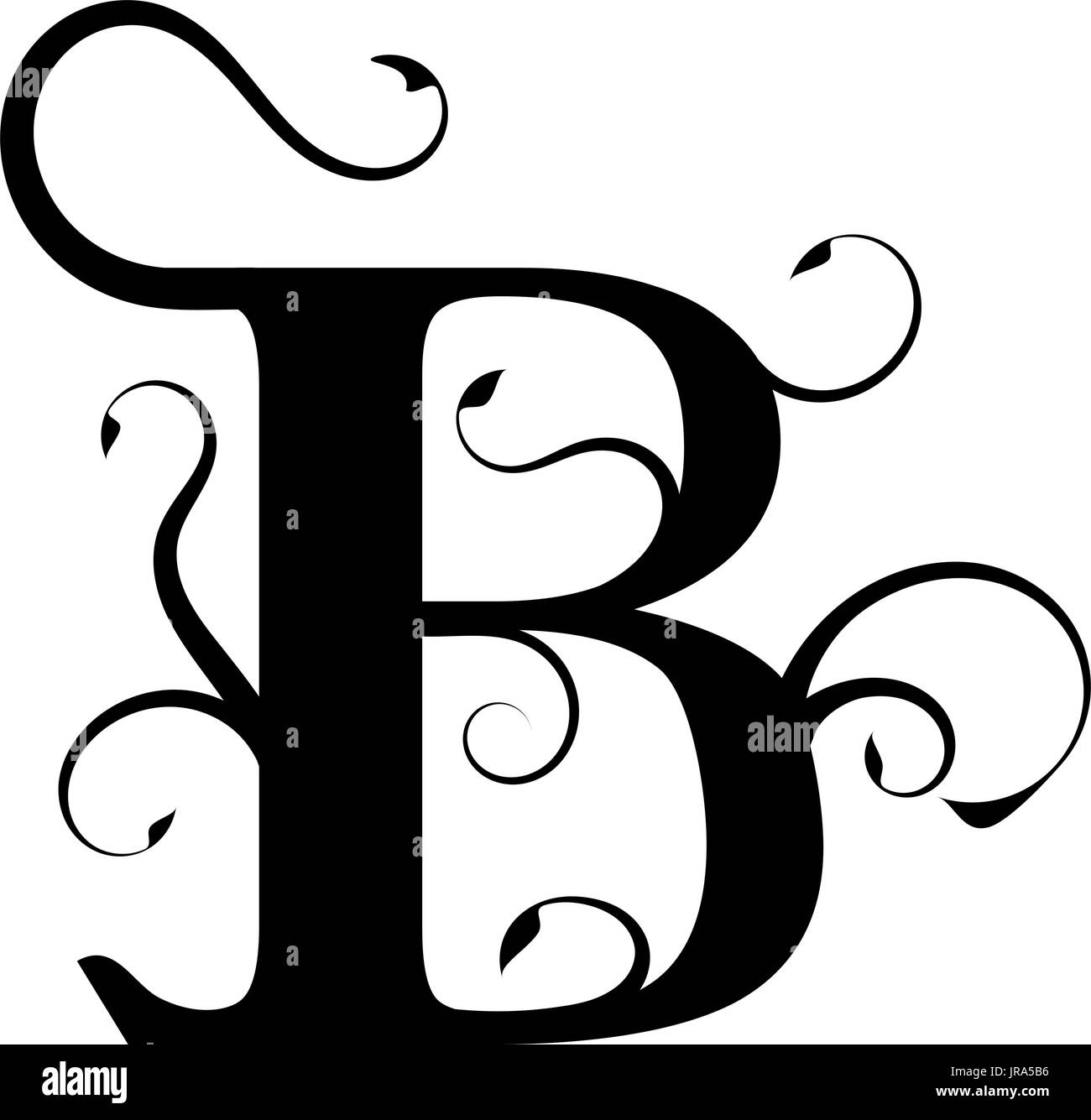 Floral Letter B, vector illustration on a white background Stock Vector Image & Art Alamy