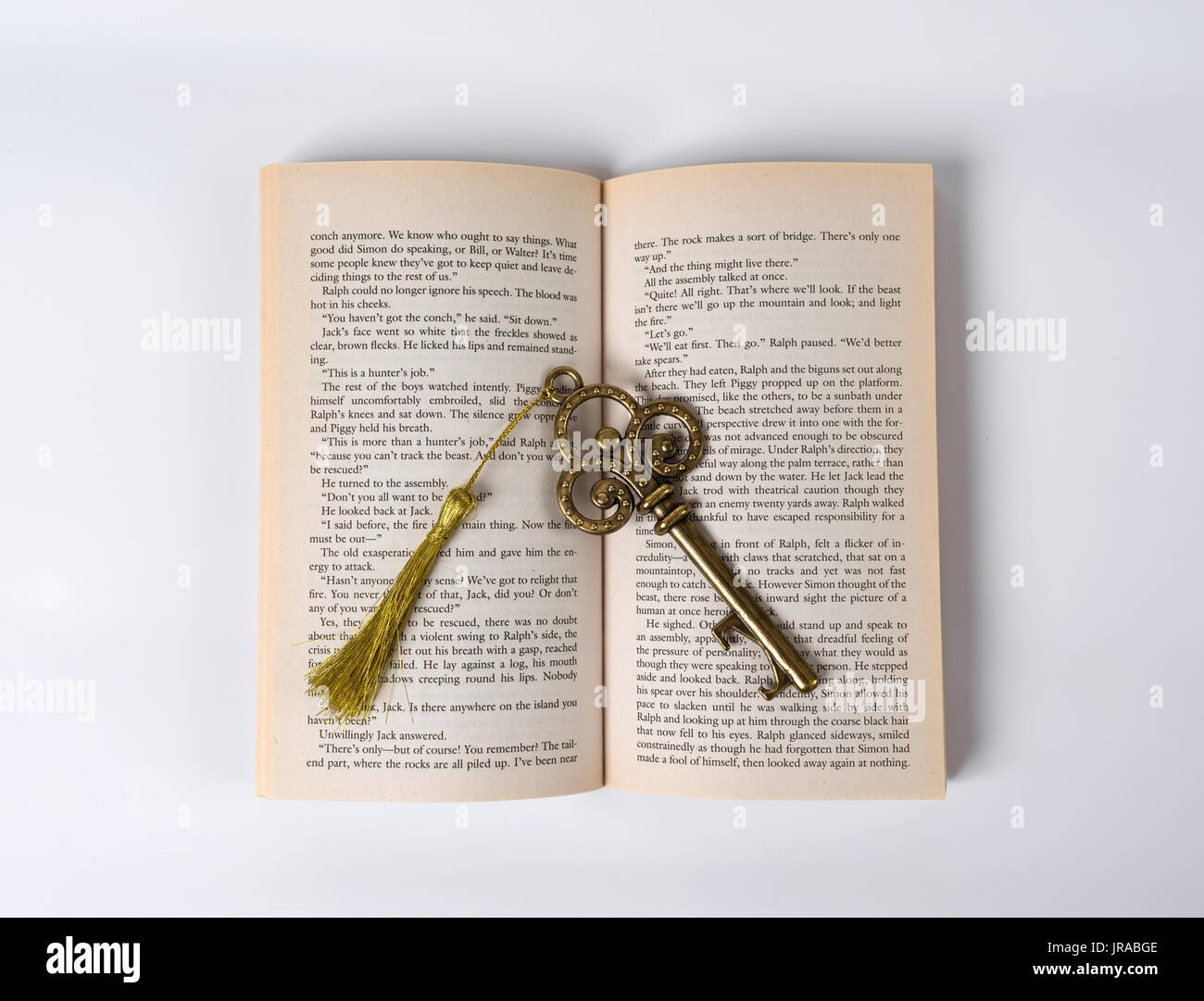 Book and key. On a white background Stock Photo