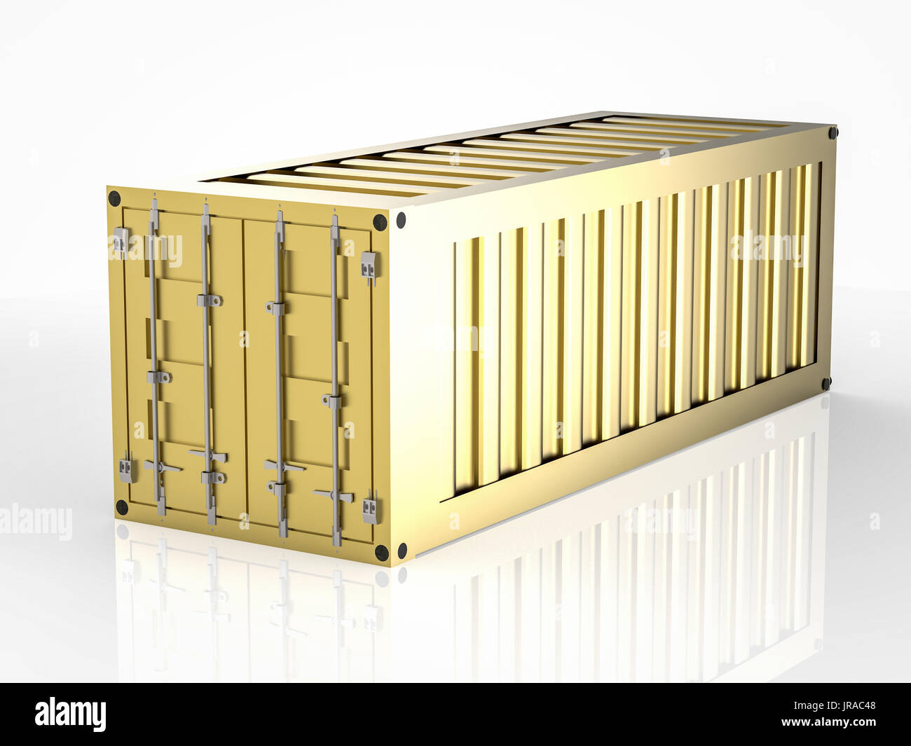 3d rendering gold container on white background Stock Photo Alamy