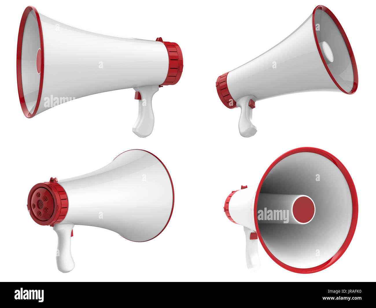 3d rendering white megaphone isolated on white Stock Photo Alamy