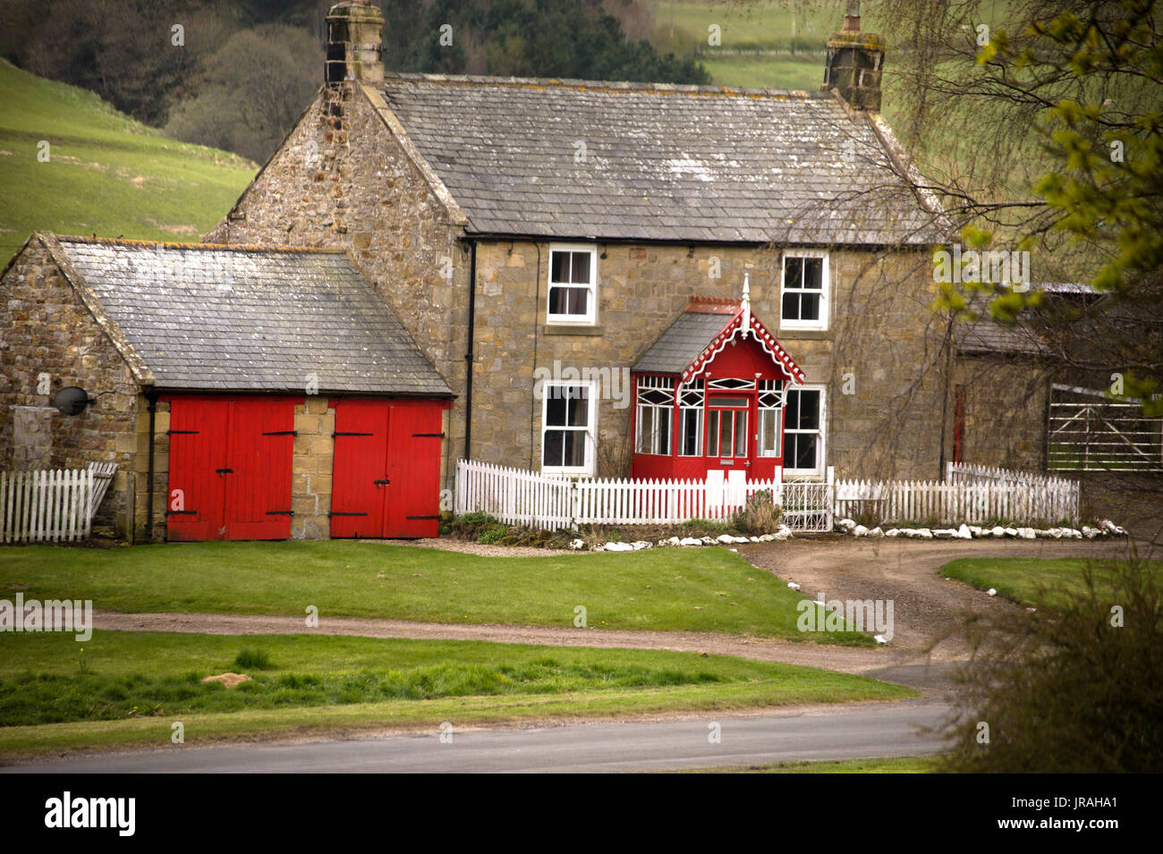 Elsdon village cottage , Northumberland Stock Photo
