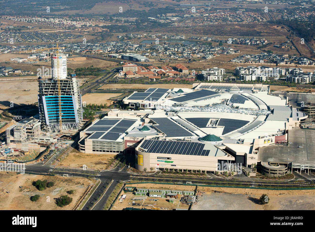 JOHANNESBURG, SOUTH AFRICA - September 24, 2016: Aerial view of the Mall of Africa under development Stock Photo