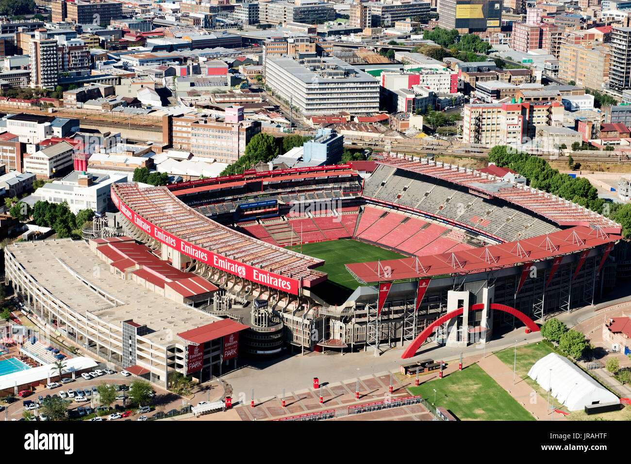 JOHANNESBURG, SOUTH AFRICA - September 24, 2016: Aerial view of the Emirates Airline Park Stock Photo